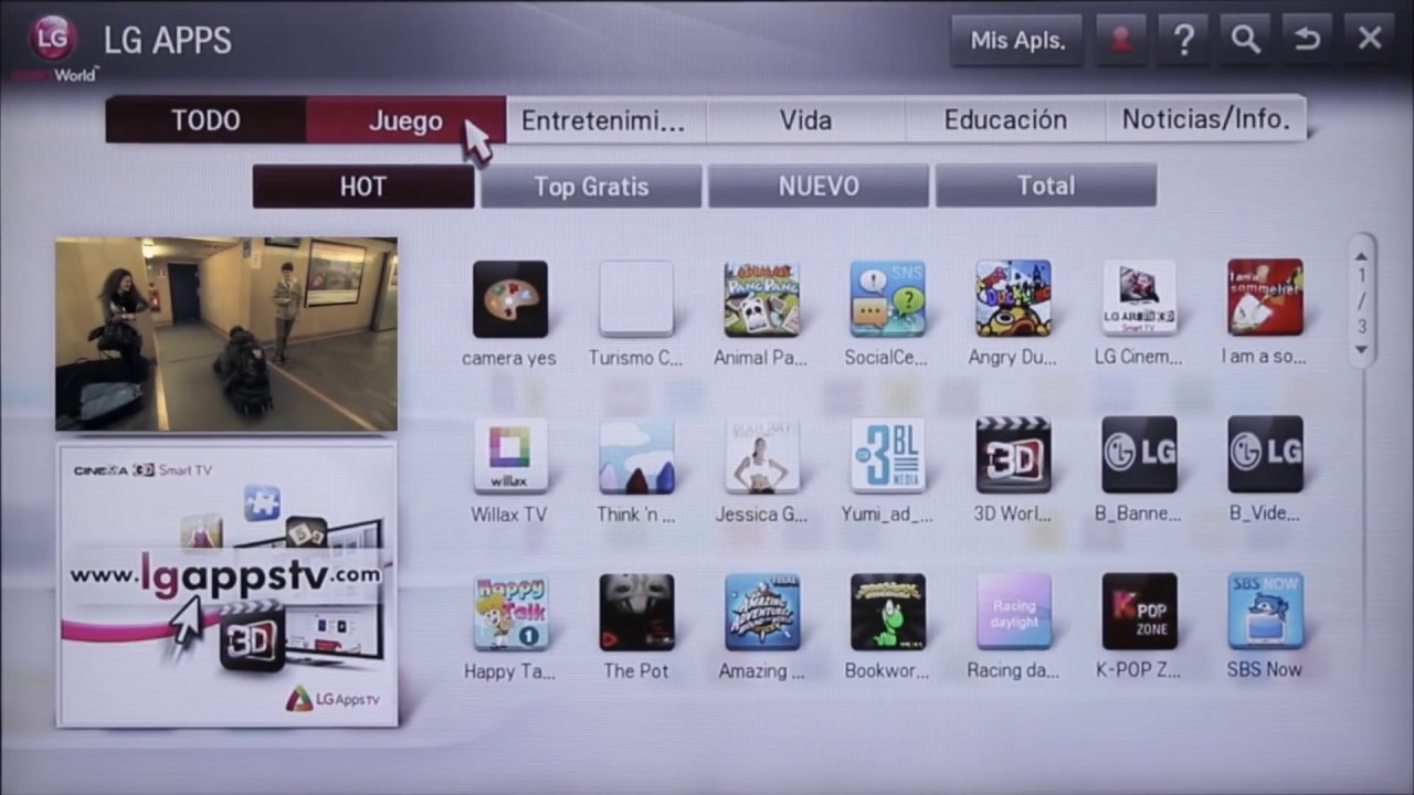 LG SMART TV CINEMA SCREEN: Descarga aplicaciones - YouTube