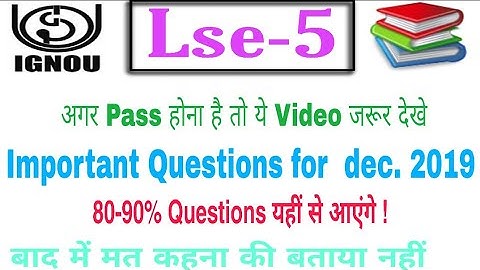 Lse-5 important questions