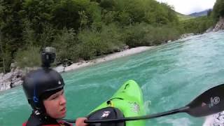 Soča Katerakt (Große Schlucht) 42 m³/s ungeschnitten Whitewaterkajaking // CircleBoofTeam