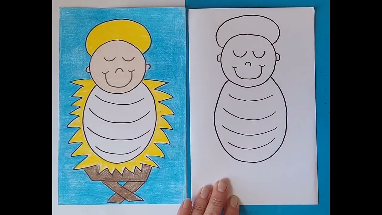 How to draw baby Jesus easy 