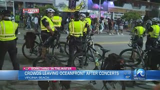 Crowds leaving Va. Beach Oceanfront after SITW concerts