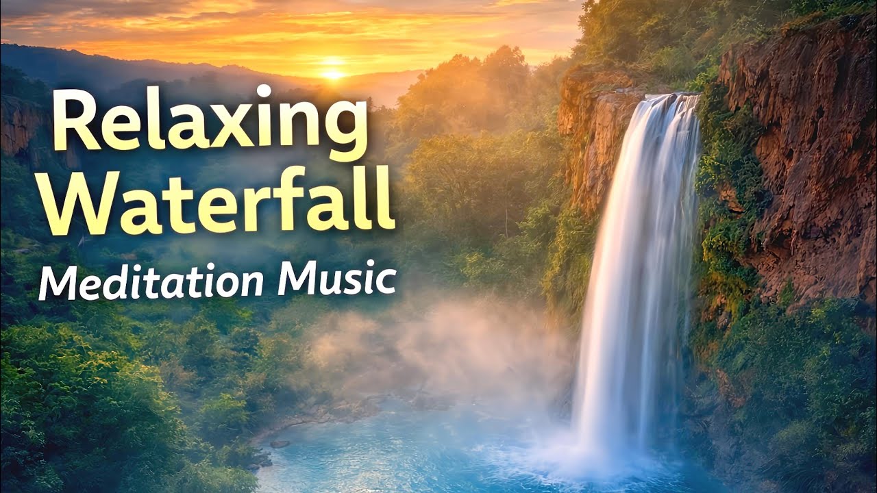 Relaxing Waterfall Meditation Music | Calm Mind, Sleep, Yoga & Stress Relief