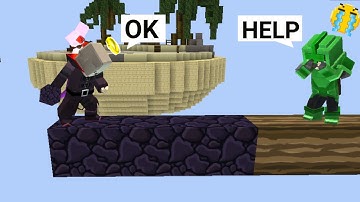 Building a Safety Bridge for Noob! Helping Noob Player in BedWars (Blockman Go)