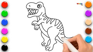 Comment dessiner une Dinosaure & Placard - vidéo éducative & Planète coloriage