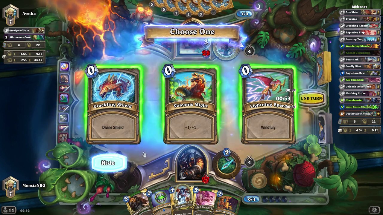 [ PC ] Hearthstone Full Ranked Game Midrange Hunter 1