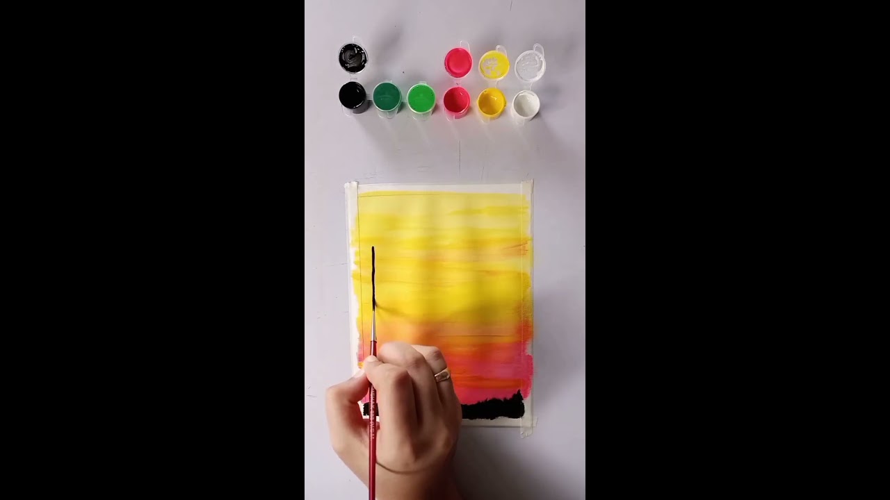 Easy Sunset Painting With 20 Rs Watercolor Drawing Acrylicpainting India Art