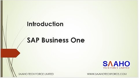 SAP Business One Introduction