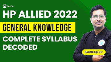 General Knowledge Syllabus for HP Allied Exam | HP Allied Recruitment 2022 | HP Allied Pattern