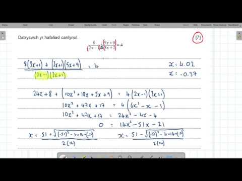 Symleiddio Ffracsiynnau Algebraidd