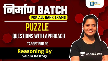 Puzzle | Reasoning Questions with Approach | Target RRB PO 2021 | Saloni Rastogi