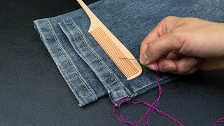 Master Tailor's Invisible and Traceless Method: Alter Pants Length with Ease ， Life Hacks #tips