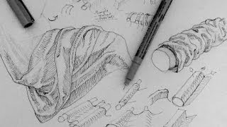 Pen and Ink Drawing Tutorials | How to draw drapery and clothing folds
