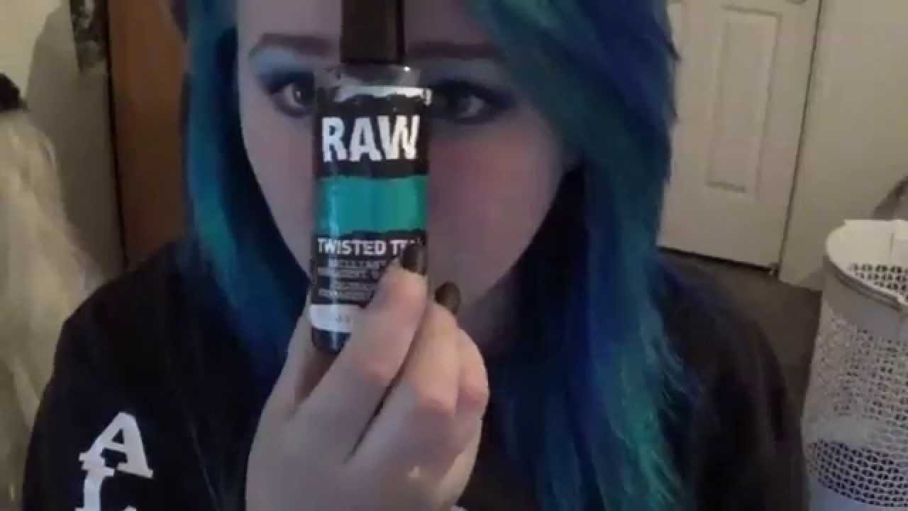 Raw Twisted Teal Hair Dye Review On Blonde Hair Youtube