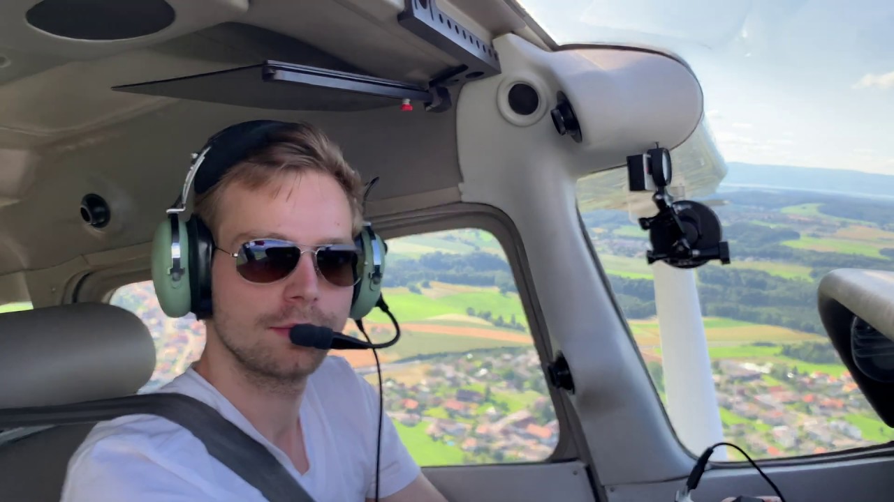 Flying to Lausanne over Geneva Lake