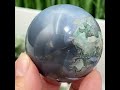 Blue Moss Agate Sphere Healing Crystal Ball 180g 51mm