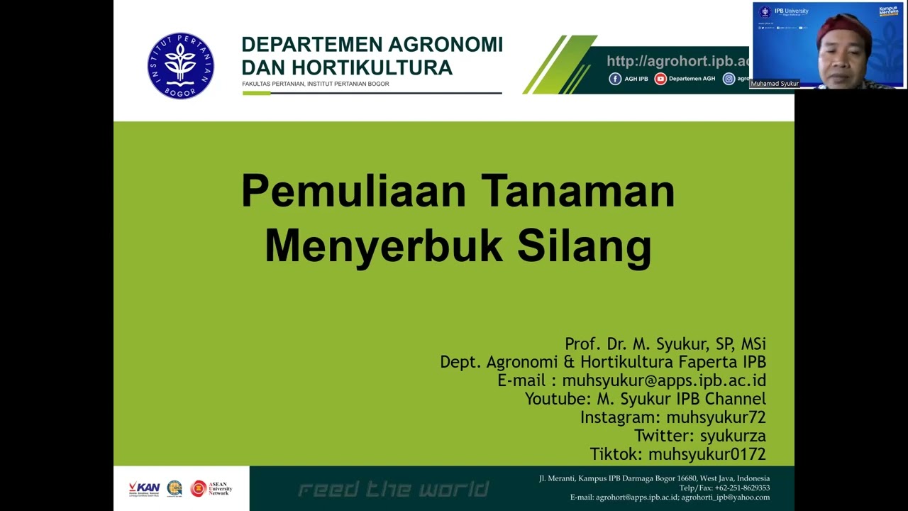 Kuliah pemuliaan tanaman 2023: pemuliaan tanaman menyerbuk silang