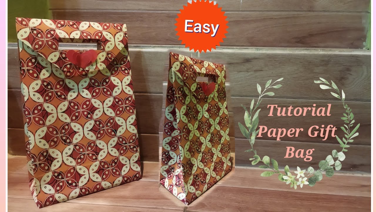 How to make paper gift bag - YouTube