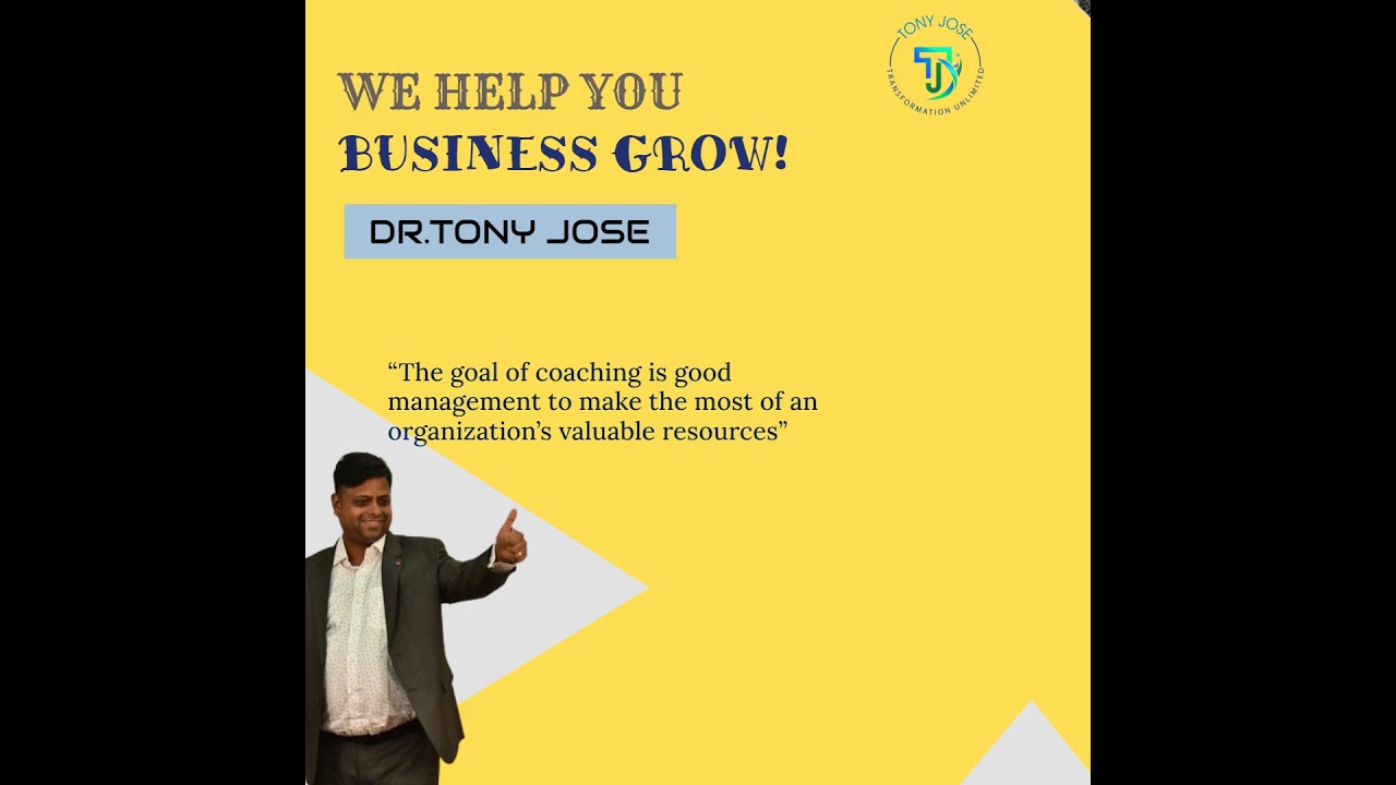 "Optimizing Resources: Dr. Tony Jose's Coaching for Effective Management 🌟💼"