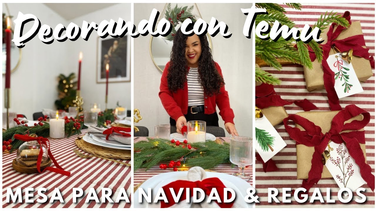 🎄Vlog Navideño ♥️ Decorando con Temu, mi primera lasaña y mesa para Navidad + Regalos 🎁 @temu 