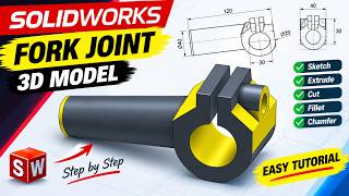 Details How to Model a Fork Joint in SOLIDWORKS | 3D Mechanical Part Tutorial Guide