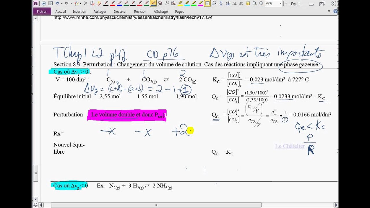 39-Perturbation d'équilibre : changement de V de solution - YouTube