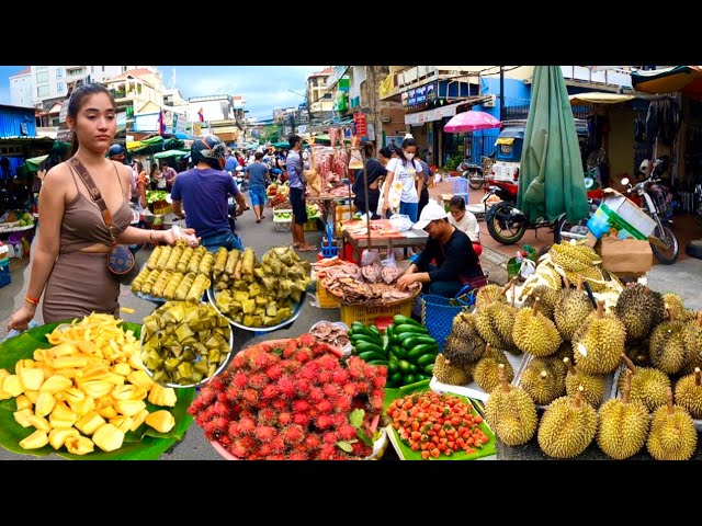 Best Cambodian street food heavy rain @ market | Delicious Plenty of fresh foods & Fruits class=