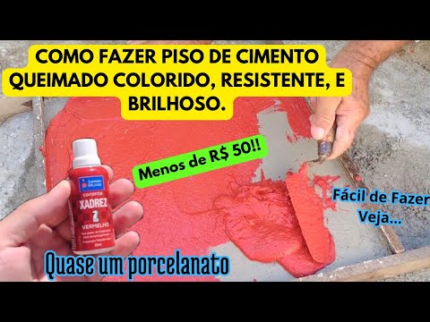 Como fazer piso de cimento queimado com cor. Piso de cimento colorido ...