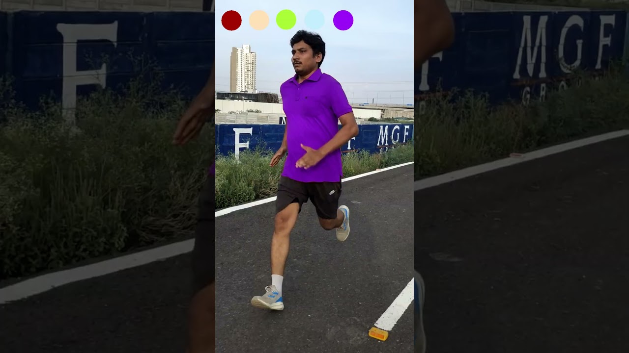 Sprinting With Different Colour Tshirt