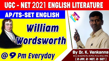 William Wordsworth I ROMATIC PERIOD I UGC-NET NTA-ENGLISH I SET/JL/PL/DL I VENKANNA  ENGLISHGURU I