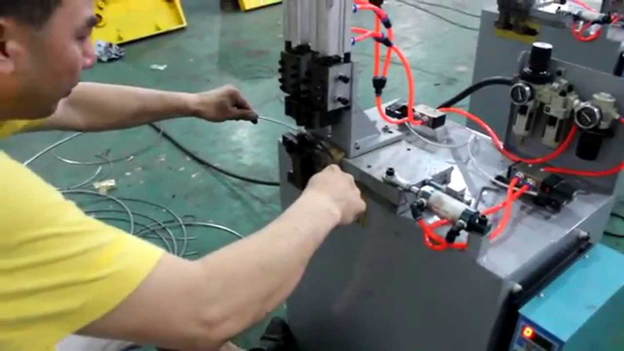 ring butt welding machine - electric fan guard machine - YouTube