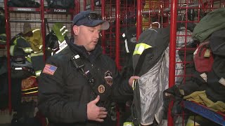 Emergency crews working in severe cold