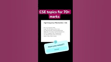 GATE CSE most important topics for 70+ score #gate2026 #cse #gate #gatedcommunity #stayconsistent