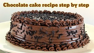 Chocolate cake recipe step by step | chocolate cake with buttercream frosting