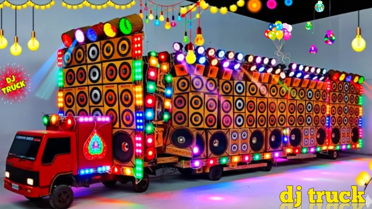 Mini Dj Truck Setup Loading at-home by Cardboard Making Dj truck | Mini Dj Setup |dj wala, dj gadi