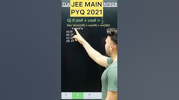 Q) If sin𝜃+cos𝜃=1/2,  then 16(sin(2𝜃)+cos(4𝜃)+sin(6𝜃)) is equal to #jee #maths #jee #jee2026