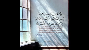 (وَلَا تَحْسَبَنَّ اللَّهَ غَافِلًا عَمَّا يَعْمَلُ الظَّالِمُونَ ۚ  )القارئ / نايف الفيصل