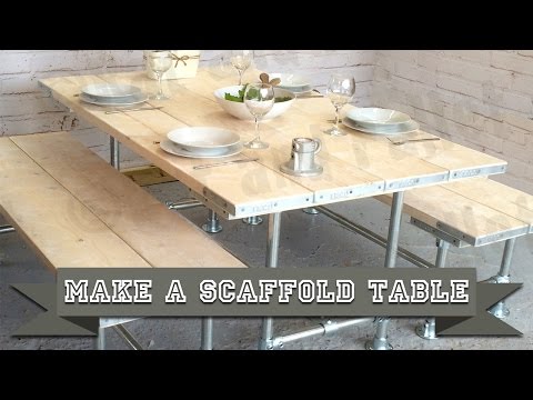 How to Make a Scaffold Table from Poles and Boards using Simple DIY Videos, Tools and