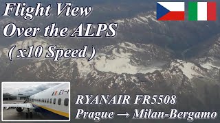 x10 Flight View : PRAGUE → MILAN-BERGAMO