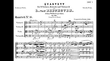 Beethoven String Quartet No. 16 Op 135 (Live) with Score
