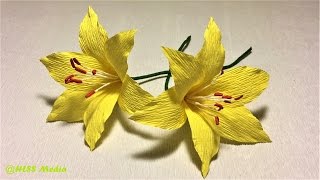 How to make  pretty calla lily paper flower-diy crepe paper flowers making step by step-paper crafts