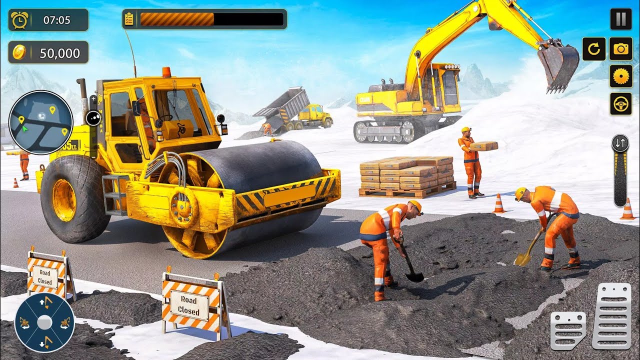Snow Offroad Construction Excavator - Android Gameplay 2023