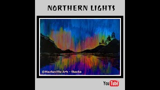 Northern Lights | Step by step process for beginners | Acrylic painting |