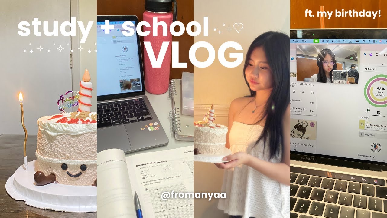 REALISTIC study + school vlog 🖇️ 15th birthday, ap season, productive studying, fun w/ friends