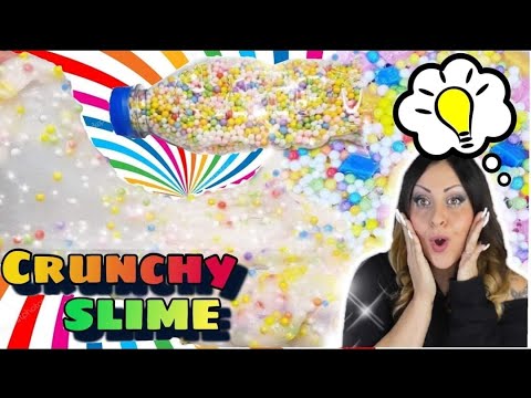 Tutorial CRUNCHY SLIME! Con palline di polistirolo colorate! || BARBARA ...