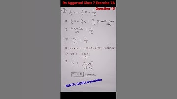 Rs Aggarwal Class 7 Ex 7A Question 15 | #shorts | #math_guruji #exercise7a