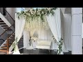 Diy  white floral ceiling installation diy  floral canopy