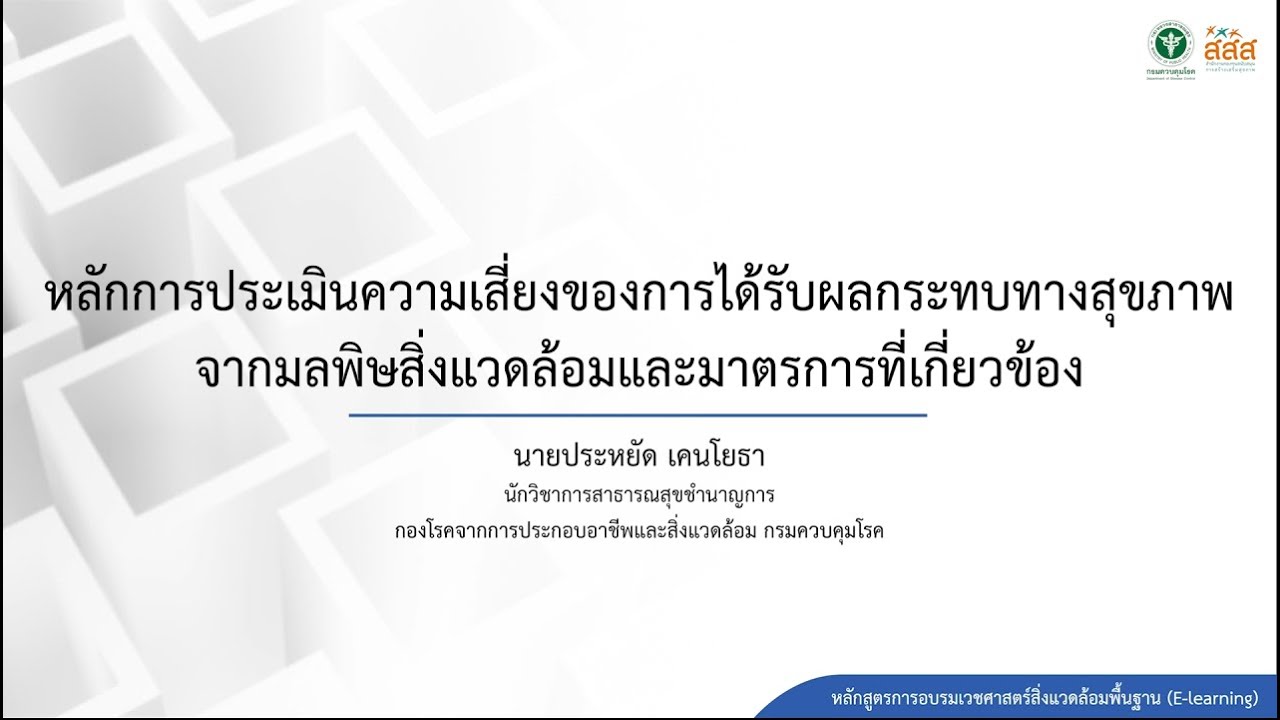 7. หลักการประเมินความเสี่ยงของการได้รับผลกระทบทางสุขภาพจากมลพิษสิ่งแวดล้อม และมาตรการที่เกี่ยวข้อง