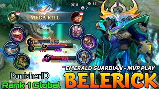 Emerald Guardian Belerick Tank MVP Play! - Top 1 Global Belerick by PunisherID - Mobile Legends