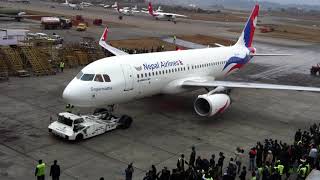 Nepal Airlines New A320 landed at Kathmandu, TIA