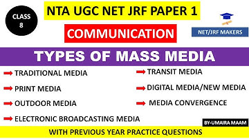 UGC NET Paper 1 | All Types Of Mass Media |Transit Media | Digital/New Media | Media Convergence